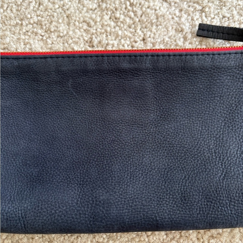 CLARE V. Los Angeles Anthropologie casual Navy blue suede clutch handheld purse - Picture 14 of 16